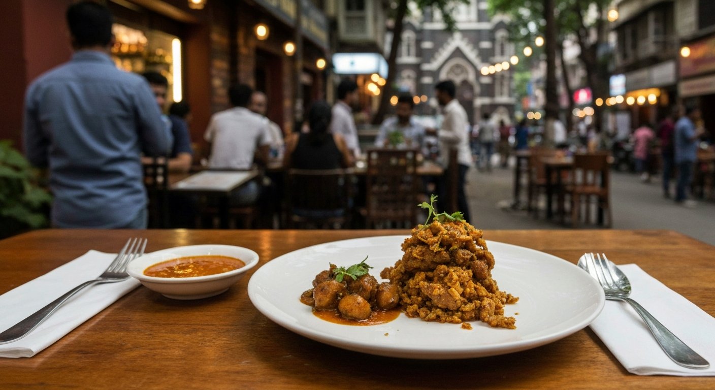 a plated Bandra Born small plate on Chapel Road, contemporary presentation with warm lighting and a neighbourhood bistro feel